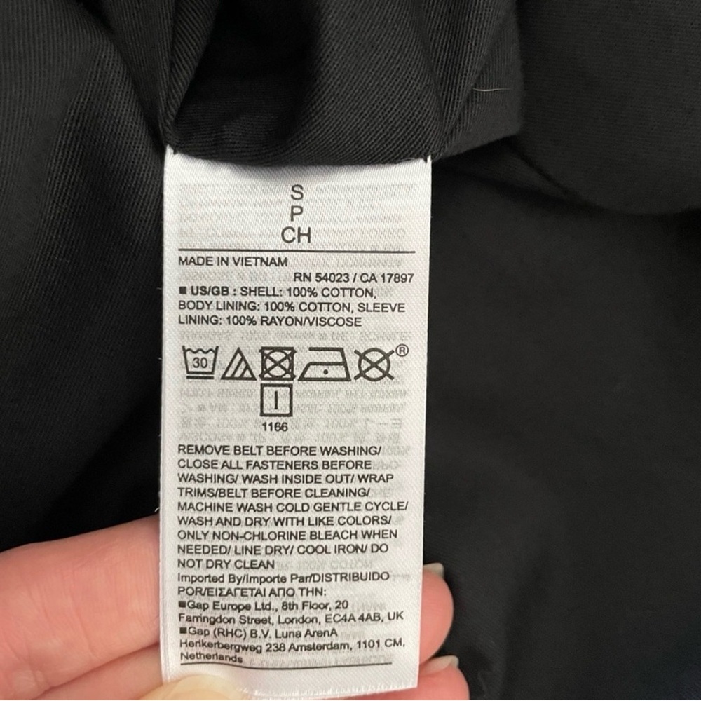 Banana Republic‎ timeless Trench Coat long in Black WATER RESISTANT - Picture 4 of 16